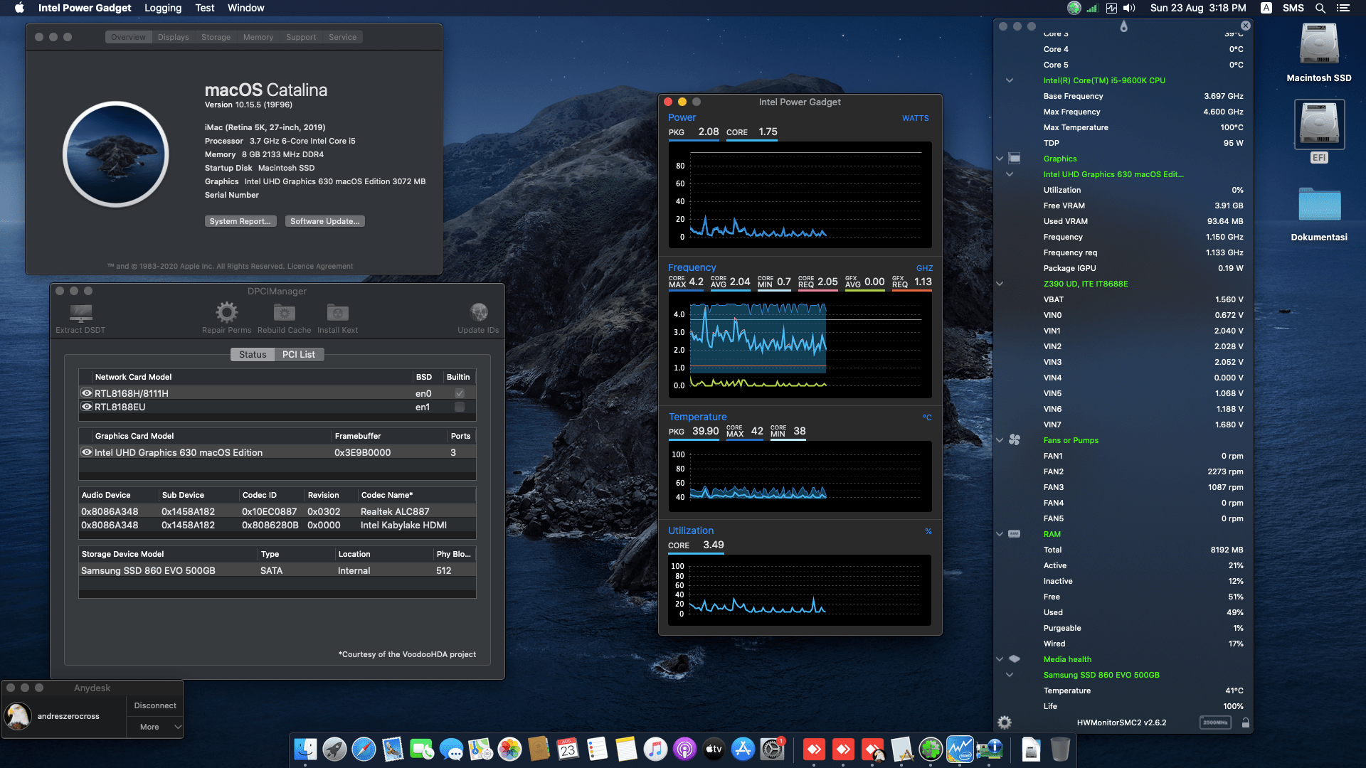 Success Hackintosh macOS Catalina 10.15.5 Build 19F96 in Gigabyte Z390 UD + Intel Core i5 9600K